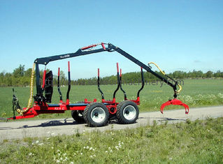 10 Ton Log Crane Trailer, อุตสาหกรรมป่าไม้ 2.5m2 เครนไฮดรอลิกสำหรับรถพ่วง